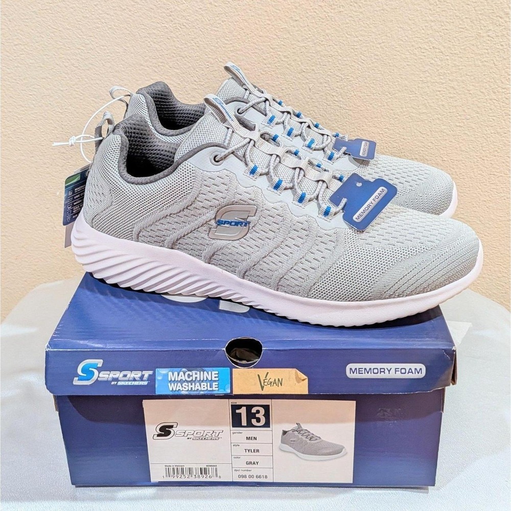 New Skechers S Sport Men's Tyler Slip On Memory Foam Sneakers Shoes Gray Size 13
